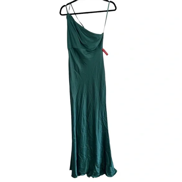 Ieena for Mac Duggal One Shoulder Emerald Green Dress Gown 55385 size 0 - Picture 7 of 11